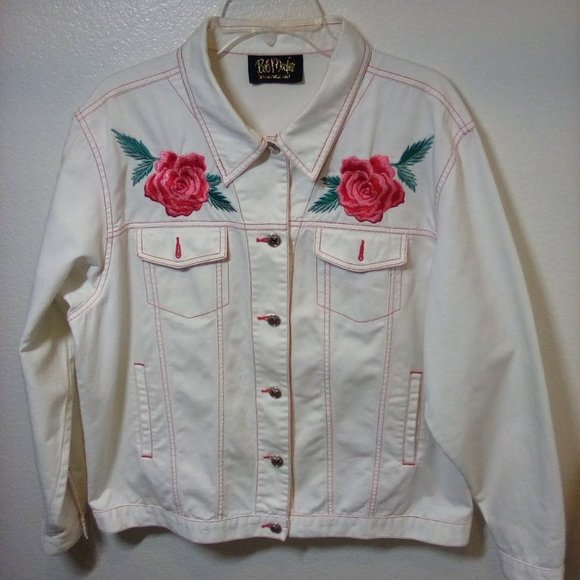Bob Mackie Jackets & Blazers - Bob Mackie Rose Embroidered Jacket 1X